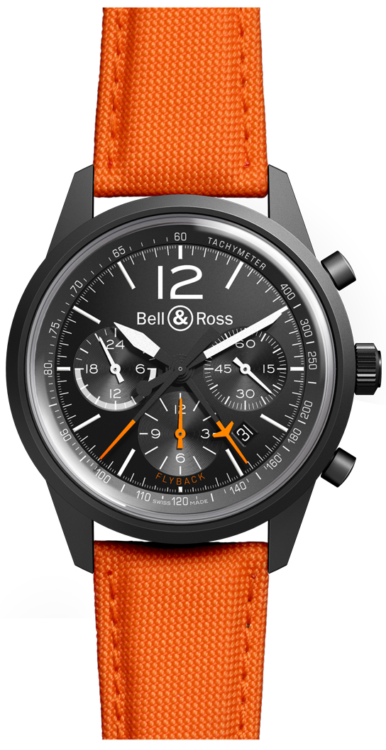 Bell Ross Vintage Black Mens Watch BR-126-FLYBACK 