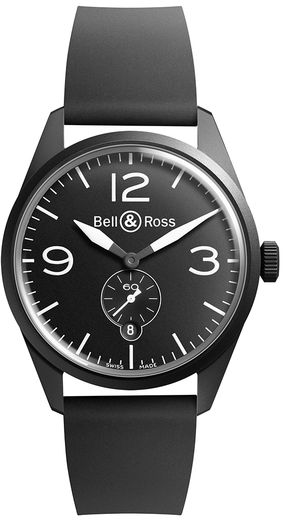Bell Ross Vintage Black Mens Watch BR-123-ORIGINAL-CARBON-RS 