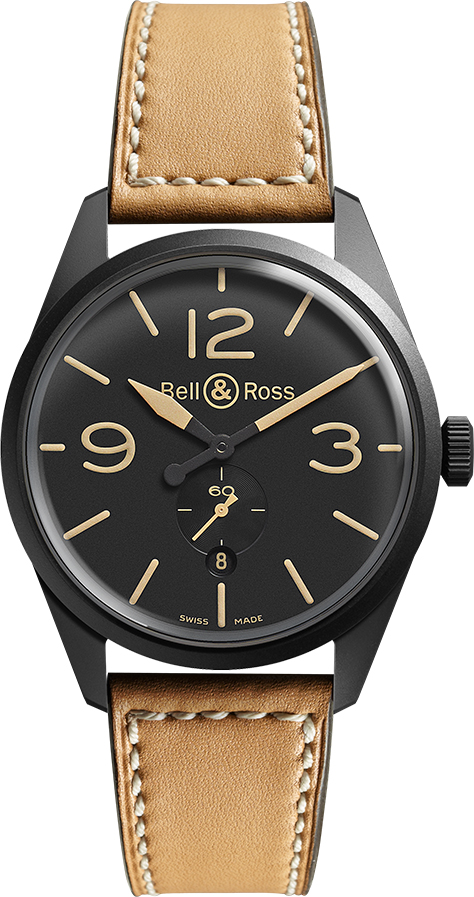Bell Ross Vintage Self winding Automatic Black Mens Watch BR-123-HERITAGE 