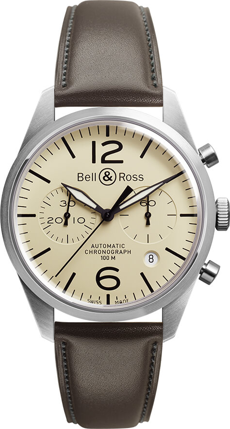 Bell Ross Vintage Self winding Automatic Beige Mens Watch BR-126-ORIGINAL-BEIGE 