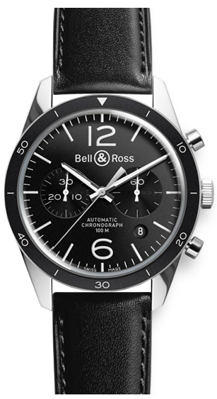 Bell Ross Vintage Black Mens Watch BR-126-SPORT 
