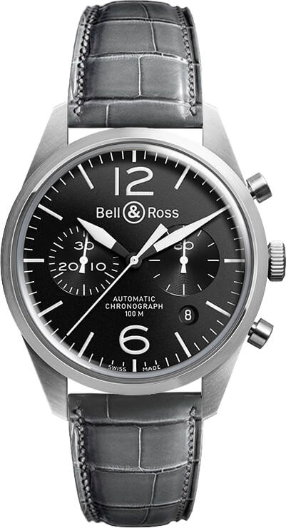 Bell Ross Vintage Self winding Automatic Black Mens Watch BR-126-ORIGINAL-BLACK-B-A-046 