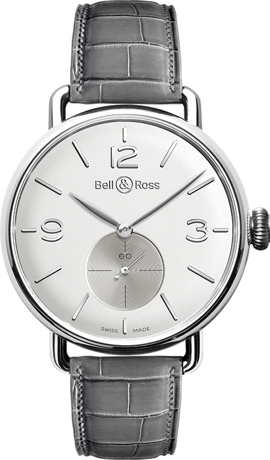 Bell Ross Vintage Manual Winding Silver Mens Watch WW1-ARGENTIUM-OPALIN 
