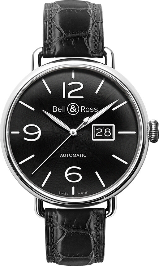 Bell Ross Vintage Self winding Automatic Black Mens Watch WW1-96-GRANDE-DATE 