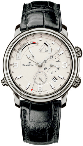 Blancpain Leman GMT Alarm Self-winding Automatic Silver Mens Watch 2841-1542-53B 