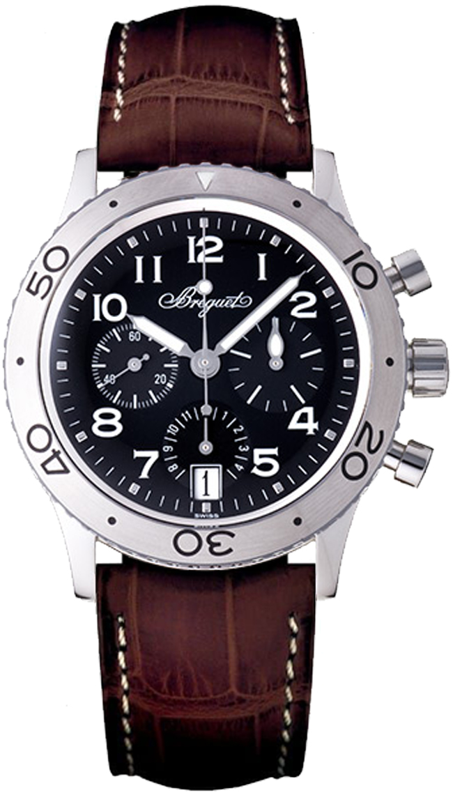 Breguet Type XX - XXI - XXII Self winding Automatic Black Mens Watch 3820-STH-29W6 