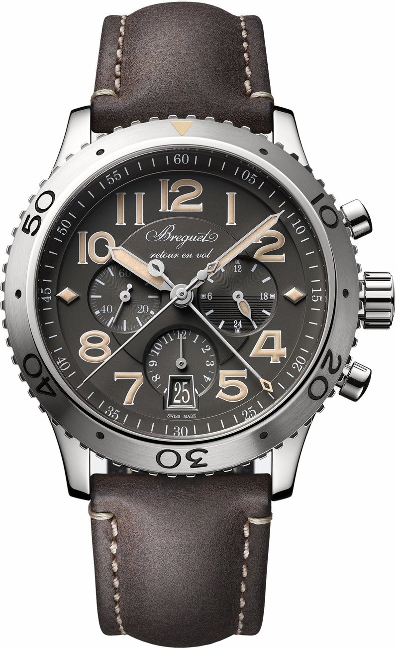 Breguet Type XX - XXI - XXII Self winding Automatic Grey Mens Watch 3817-STX23ZU 