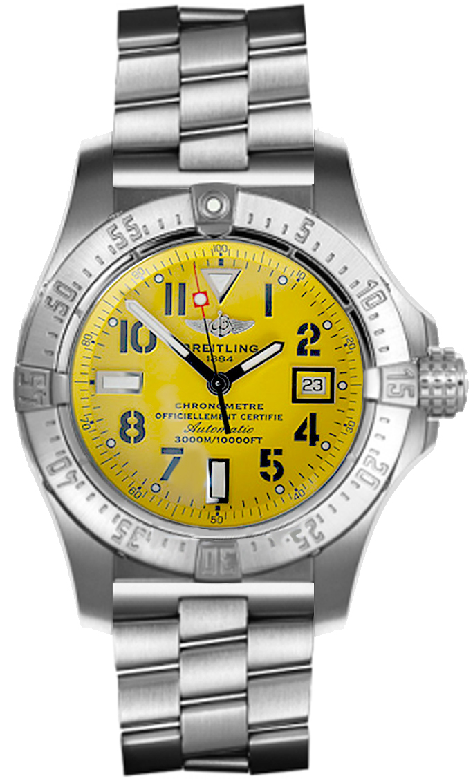 Breitling Avenger Self Winding Automatic Chronometer Yellow Mens Watch A1733010-I513-147A 