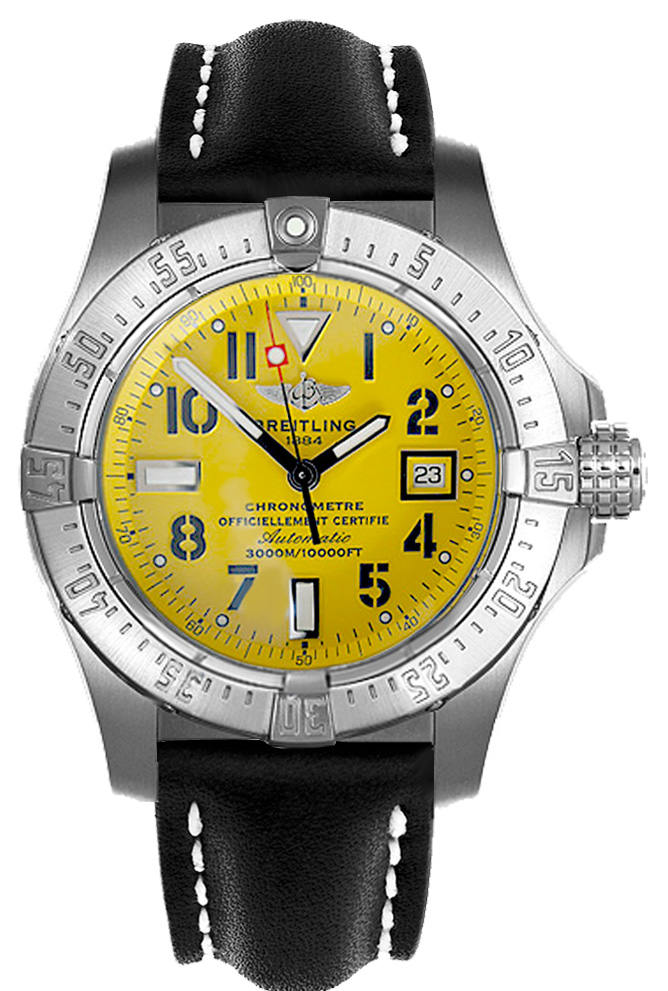 Breitling Avenger Self Winding Automatic Chronometer Yellow Mens Watch A1733010-I513-435X 