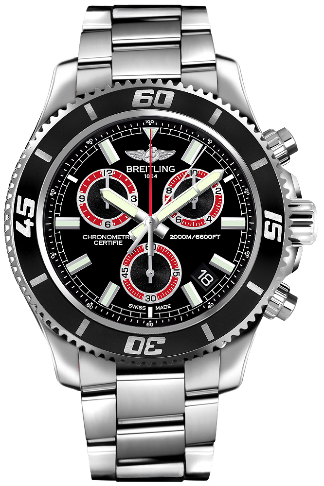 Breitling Superocean Battery Operated Quartz Black Mens Watch A73310A8-BB72-160A 