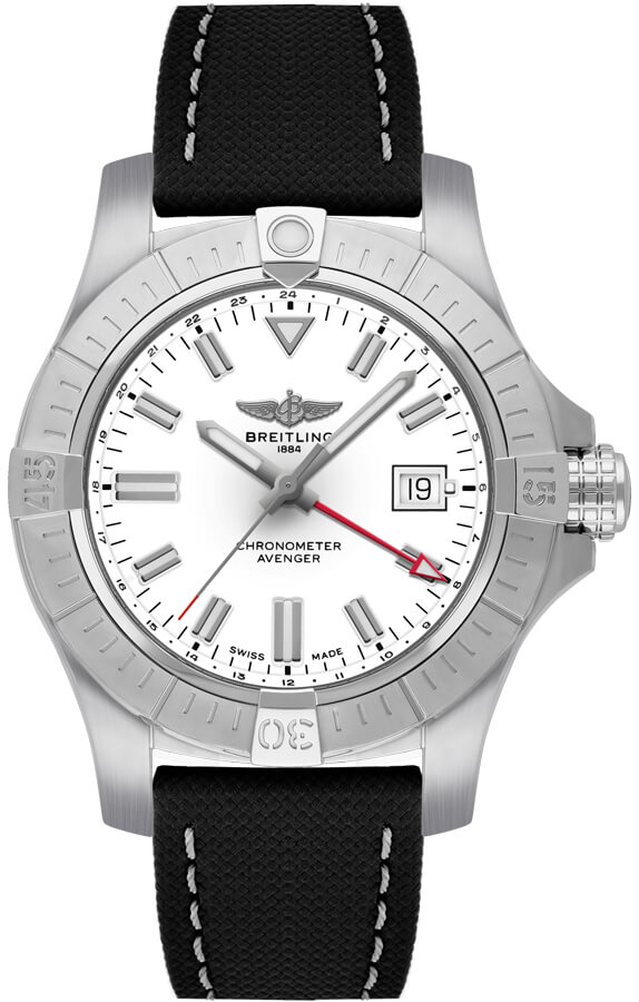 Breitling Avenger Automatic GMT 43 White Dial Men's Watch A32397101A1X2 