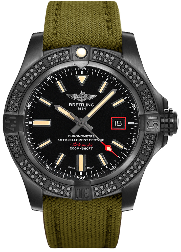 Breitling Avenger Self winding Automatic Chronometer Black Mens Watch V17311AT-BD74-106W 