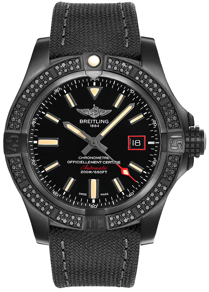 Breitling Avenger Self winding Automatic Black Mens Watch V17311AT-BD74-109W 