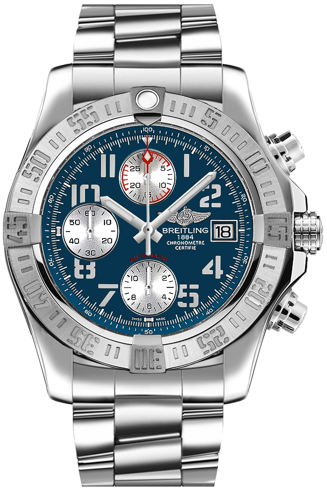 Breitling Avenger II Chronograph Blue Dial 43mm Men's Watch A13381111C1A1 
