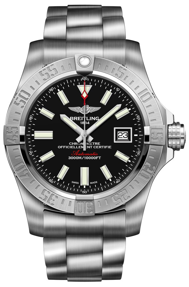 Breitling Avenger Self winding Automatic Chronometer Black Mens Watch A17331101B1A1 