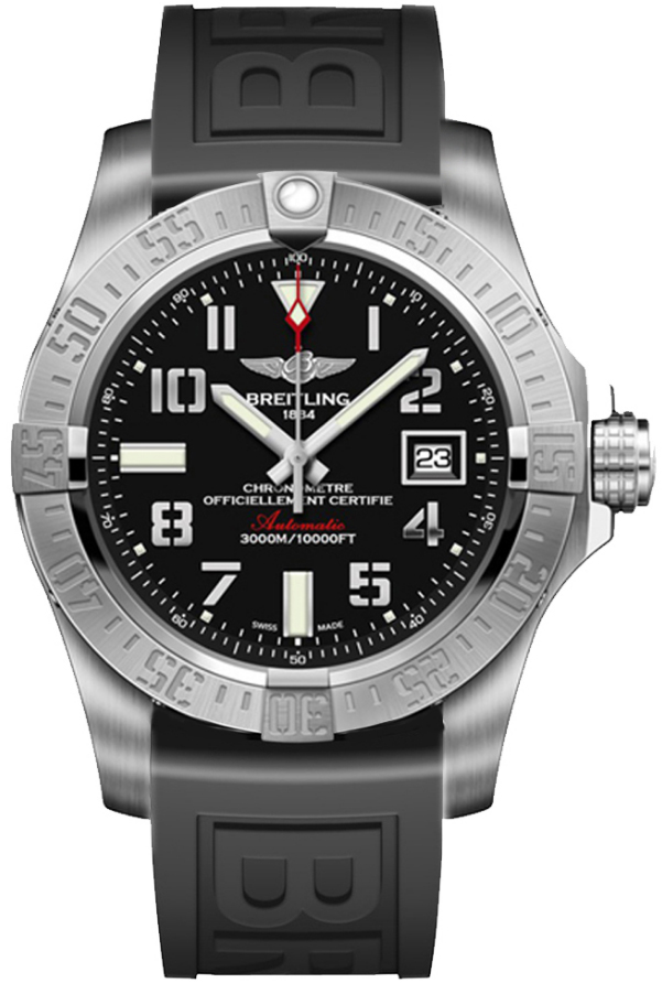 Breitling Avenger Self winding Automatic Chronometer Black Mens Watch A17331101B1S1 