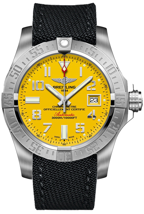 Breitling Avenger Self winding Automatic Chronometer Yellow Mens Watch A1733110-I519-103W 