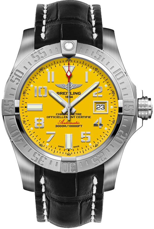 Breitling Avenger Self winding Automatic Chronometer Yellow Mens Watch A1733110-I519-743P 