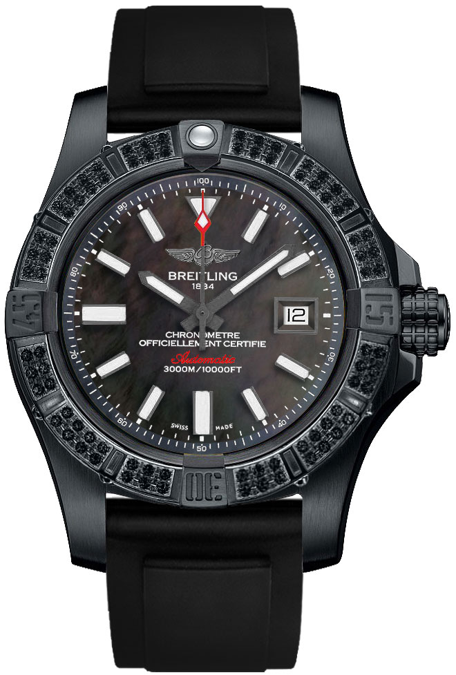 Breitling Avenger Self winding Automatic Chronometer Black Mens Watch M17331AT-BE95-134S 