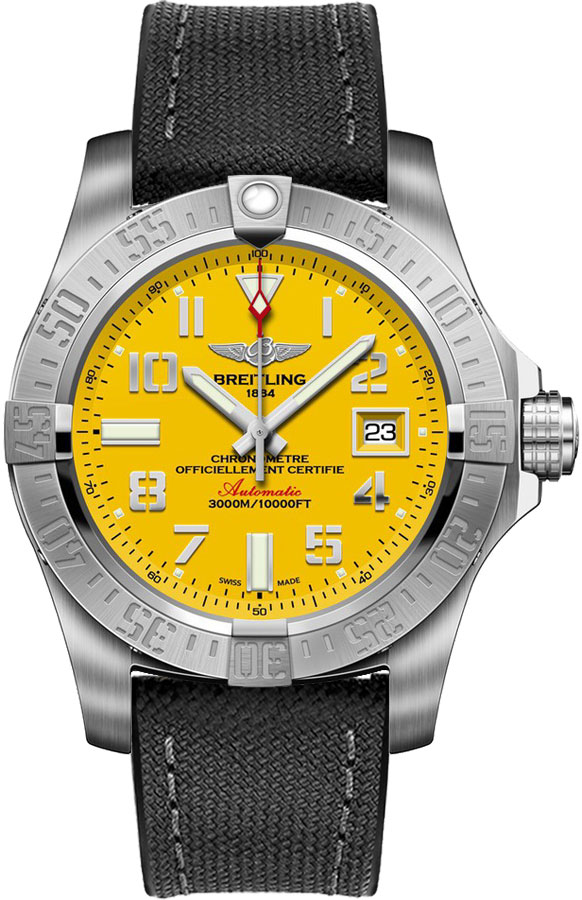 Breitling Avenger Manual Winding Yellow Mens Watch A17331101I1W1 
