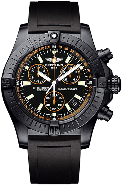 Breitling Avenger Battery Operated Quartz Black Mens Watch M73390T2-BA88-134S 