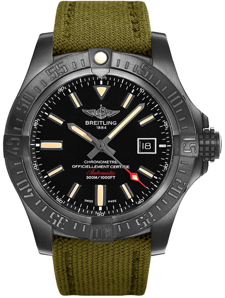 Breitling Avenger Self winding Automatic Black Mens Watch V1731010-BD12-105W 