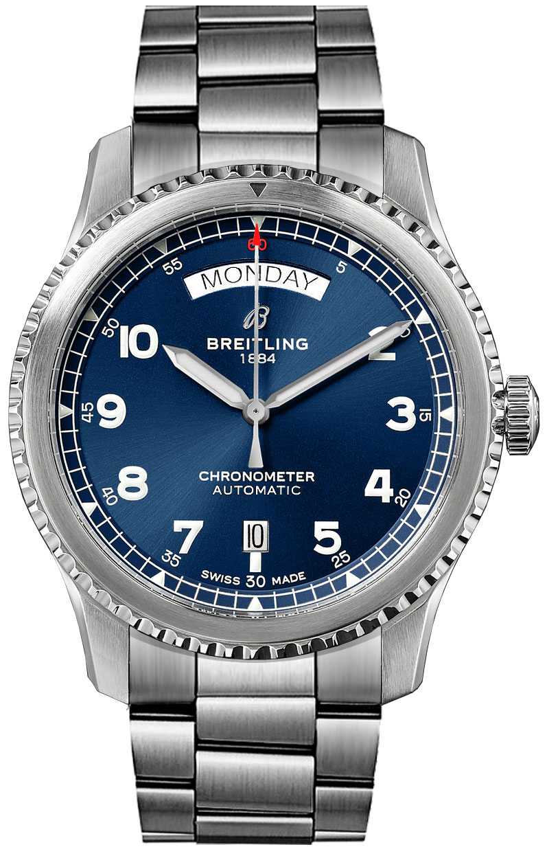 Breitling Navitimer Aviator 8 Self winding Automatic Blue Mens Watch A45330101C1A1 