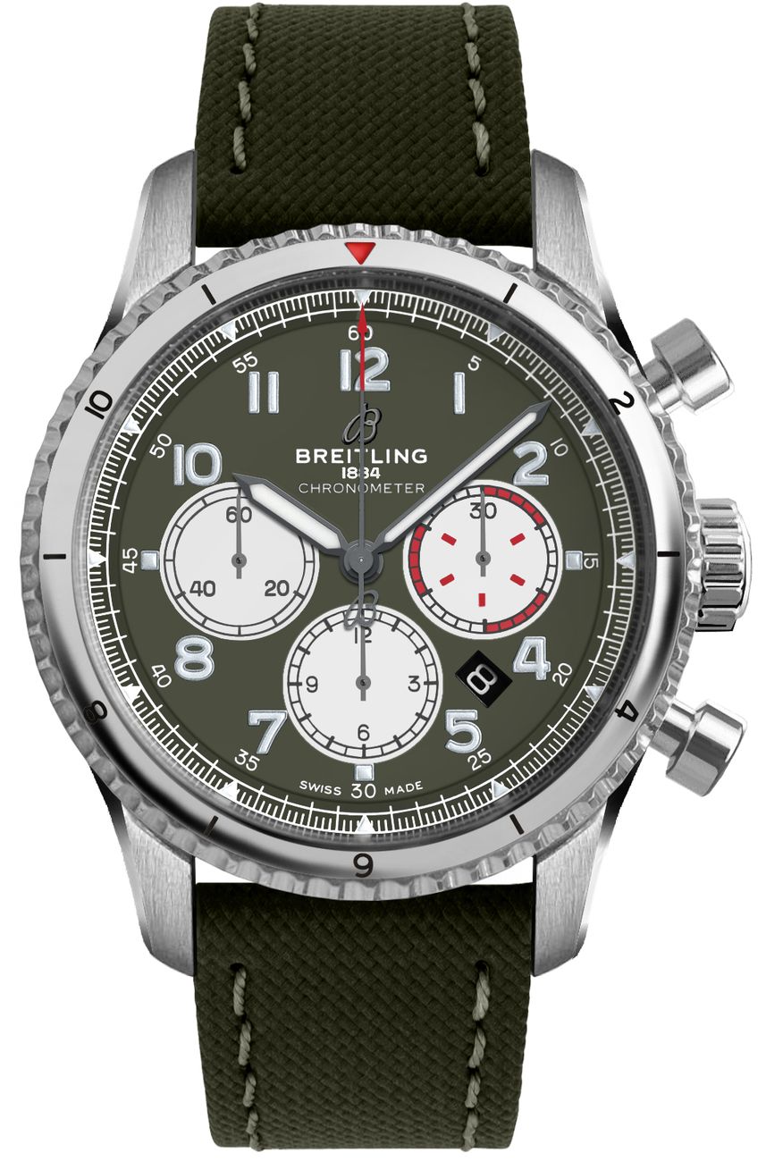 Breitling Navitimer Aviator 8 Self winding Automatic Green Mens Watch AB01192A1L1X2 
