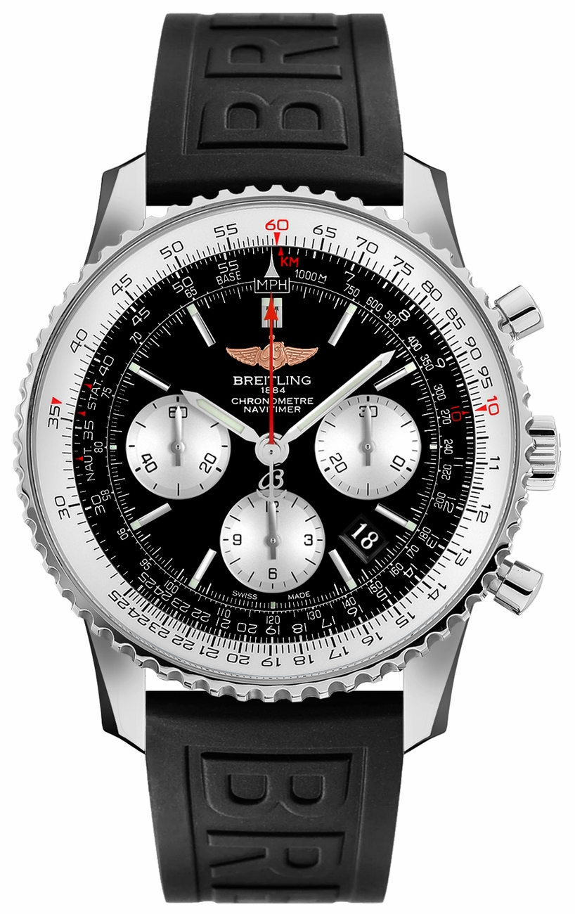 Breitling Navitimer Self winding Automatic Chronometer Black Mens Watch AB012012-BB01-152S 