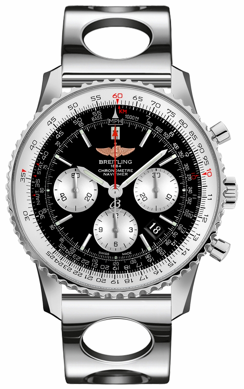Breitling Navitimer Self winding Automatic Chronometer Black Mens Watch AB012012-BB01-222A 