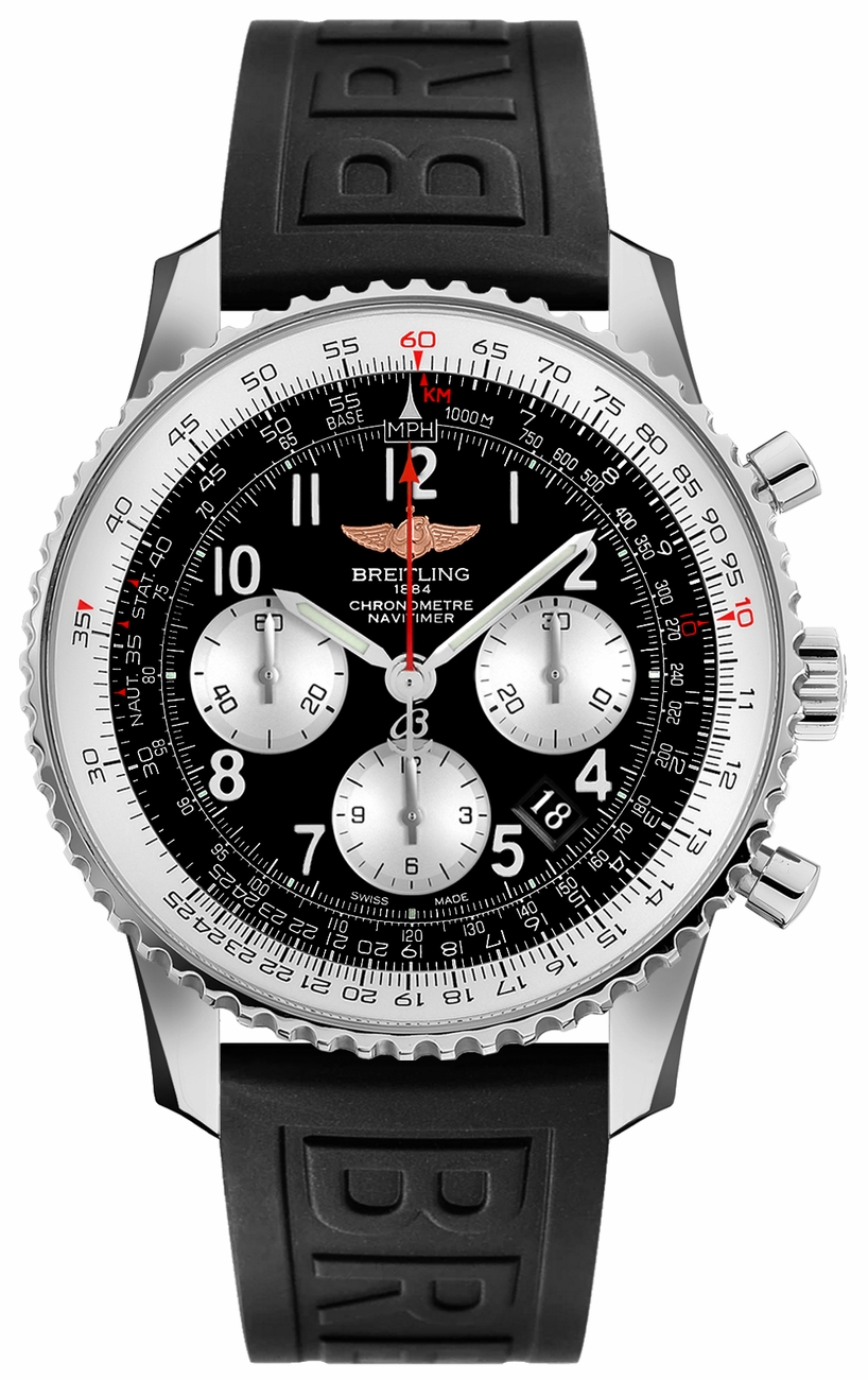 Breitling Navitimer Self winding Automatic Chronometer Black Mens Watch AB012012-BB02-153S 