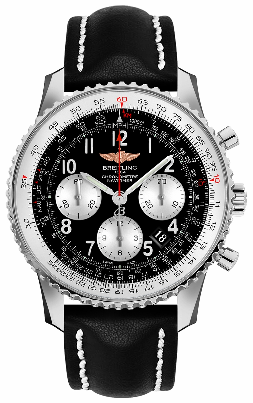 Breitling Navitimer Self winding Automatic Chronometer Black Mens Watch AB012012-BB02-435X 