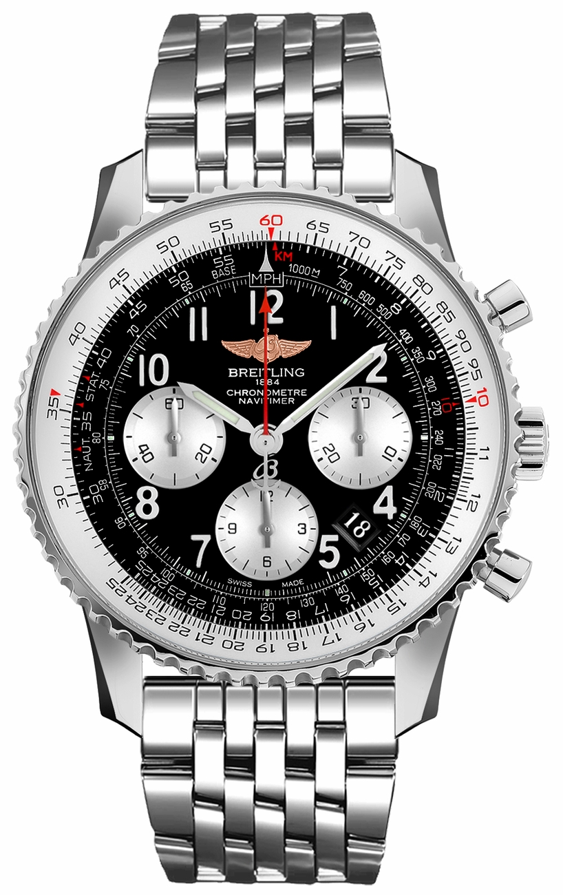 Breitling Navitimer Self winding Automatic Chronometer Black Mens Watch AB012012-BB02-447A 