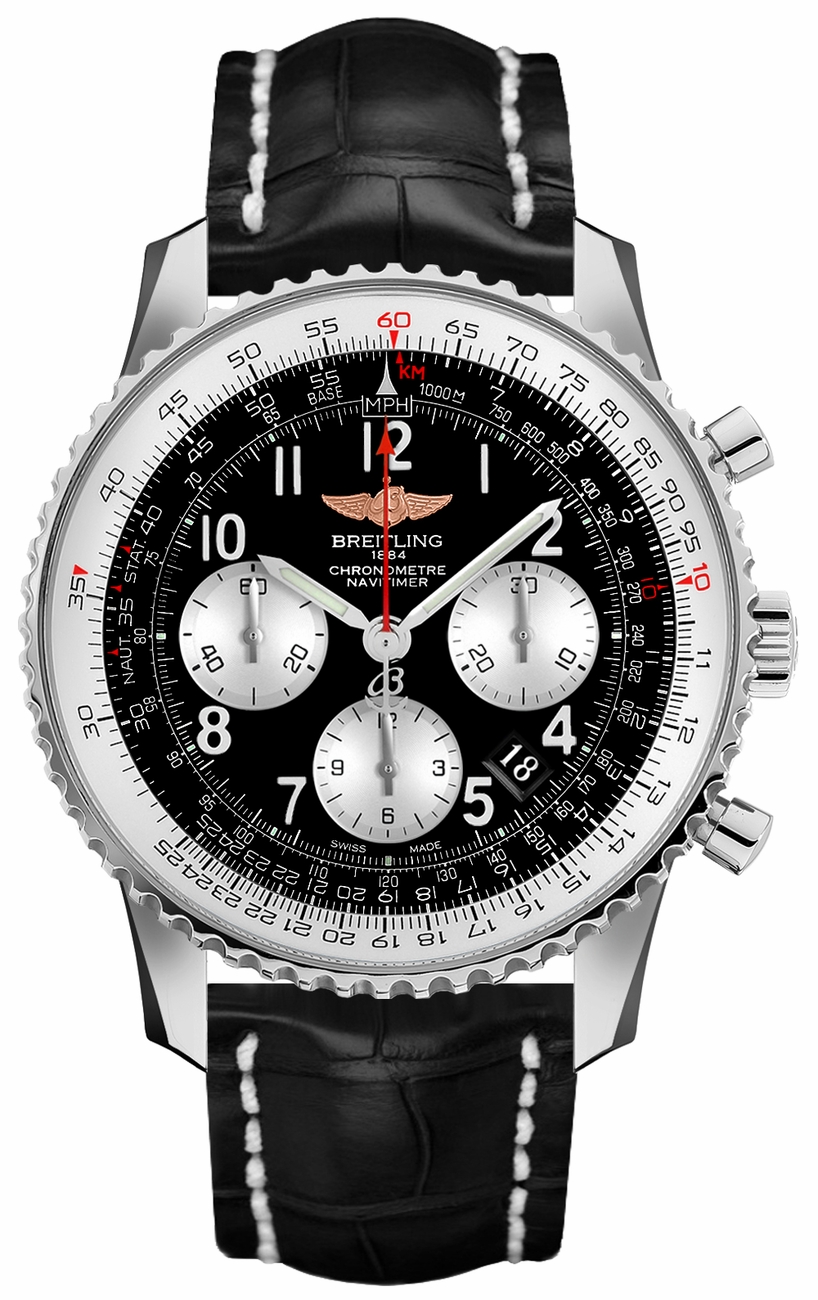 Breitling Navitimer Self winding Automatic Chronometer Black Mens Watch AB012012-BB02-744P 