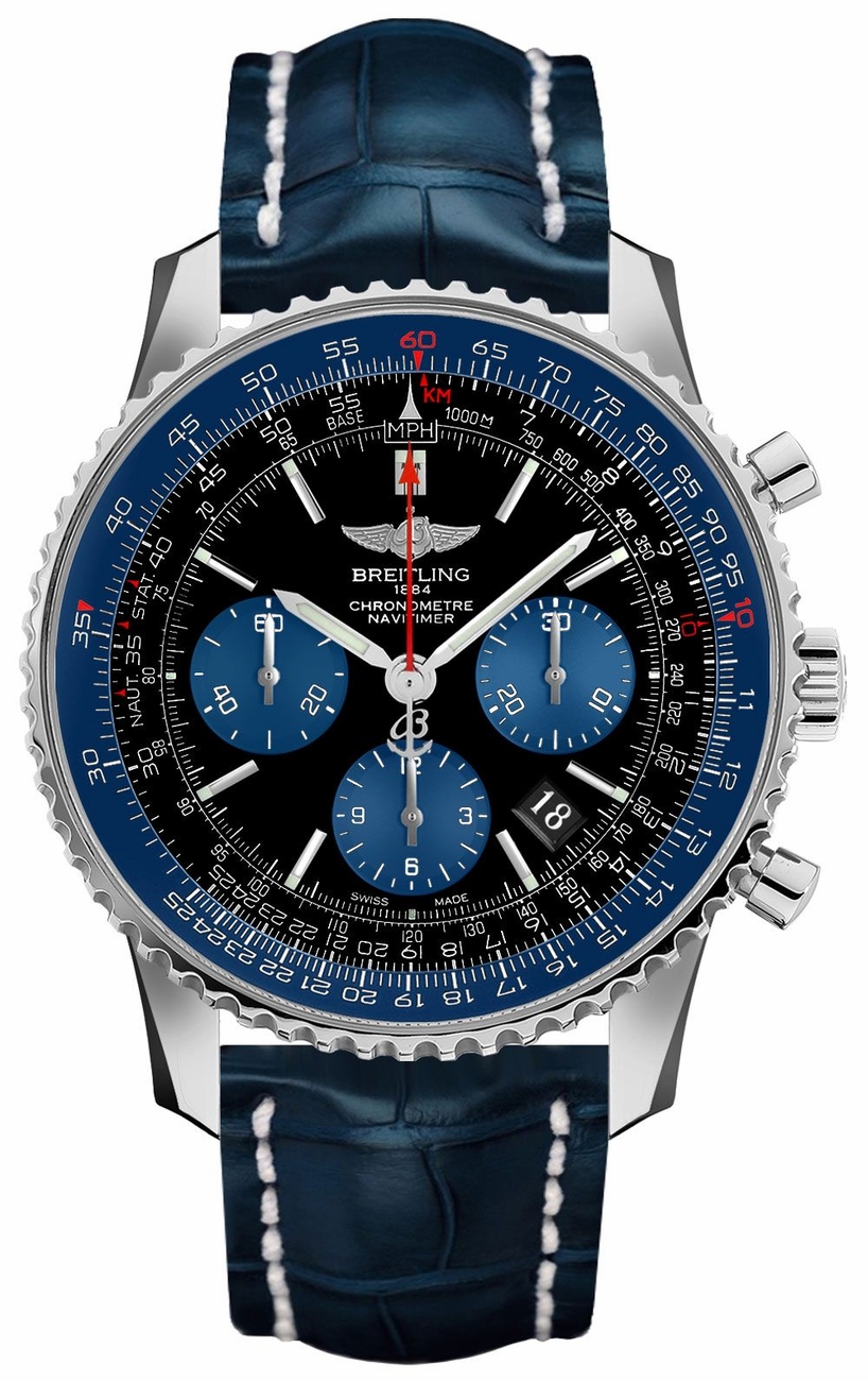 Breitling Navitimer Self winding Automatic Chronometer Black Mens Watch AB012116-BE09-732P 