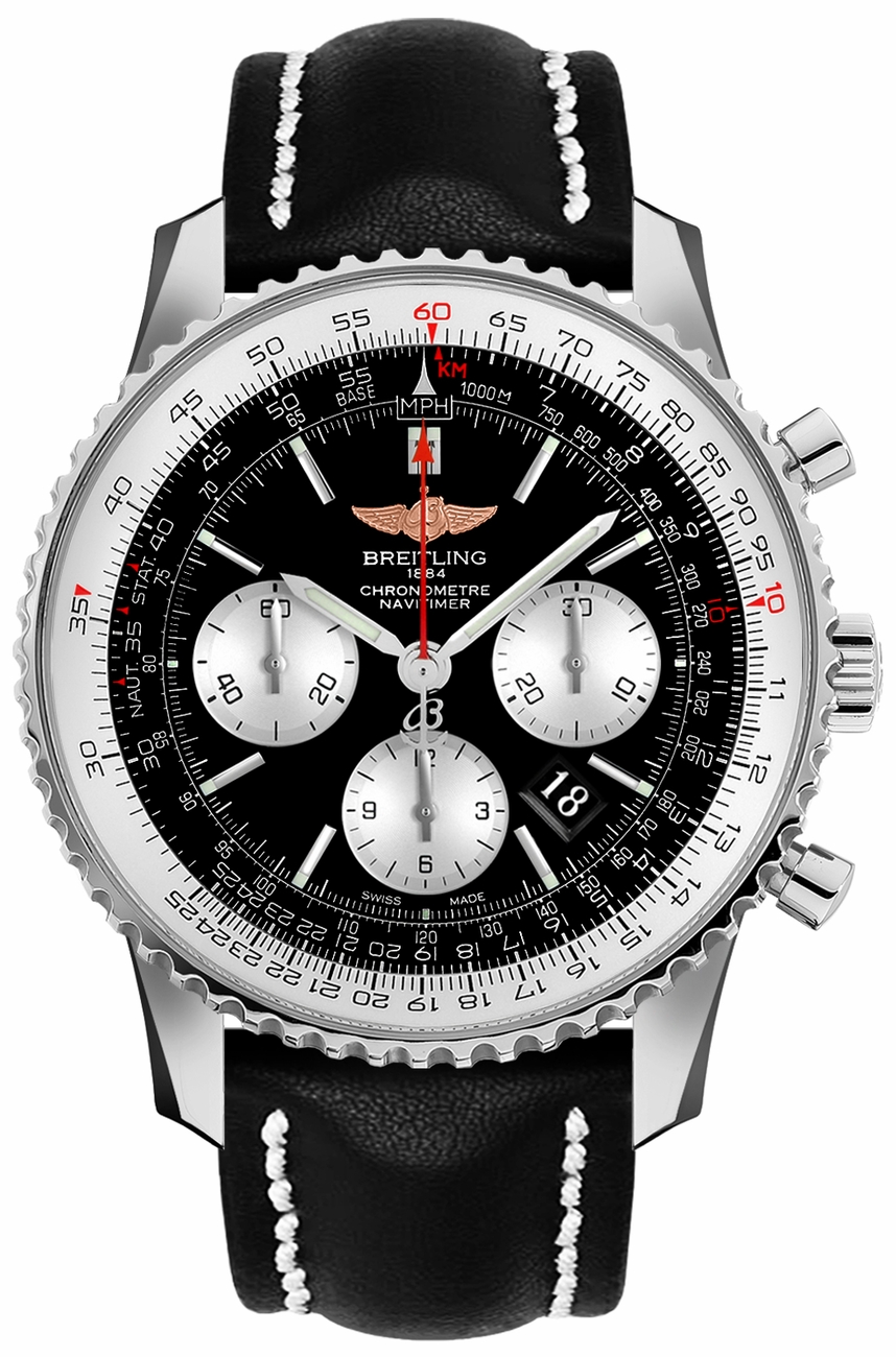 Breitling Navitimer Self winding Automatic Chronometer Black Mens Watch AB012721-BD09-442X 