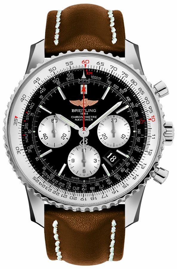 Breitling Navitimer Self winding Automatic Chronometer Black Mens Watch AB012721-BD09-443X 