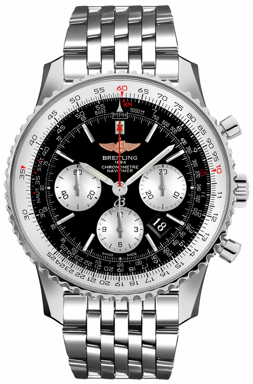 Breitling Navitimer Self winding Automatic Chronometer Black Mens Watch AB012721-BD09-453A 