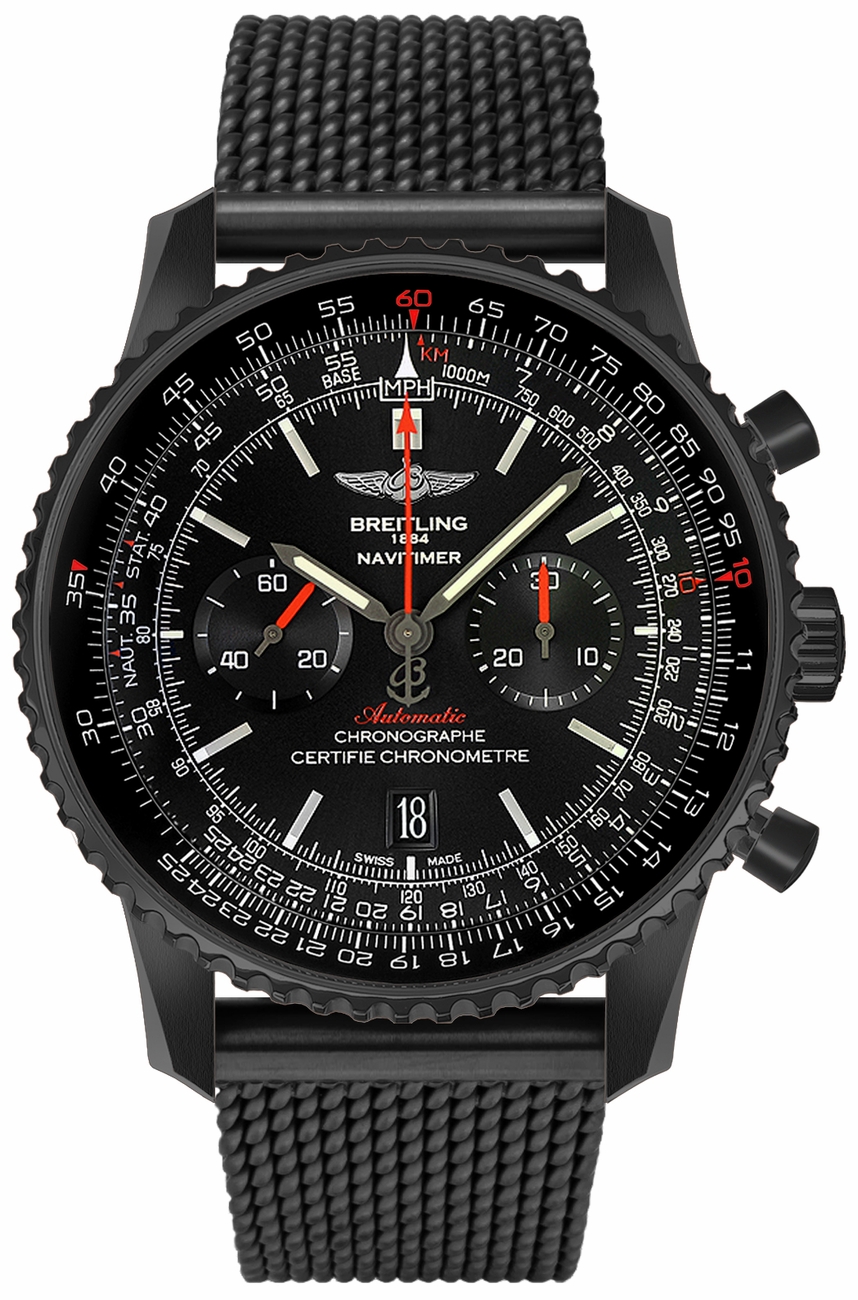 Breitling Navitimer Self winding Automatic Chronometer Black Mens Watch MB012822-BE51-159M 