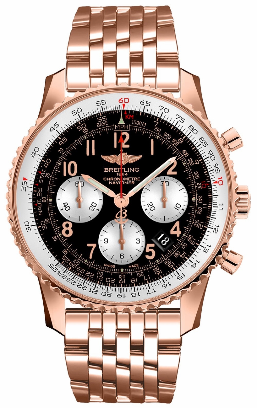 Breitling Navitimer Self winding Automatic Chronometer Black Mens Watch RB012012-BB07-447R 