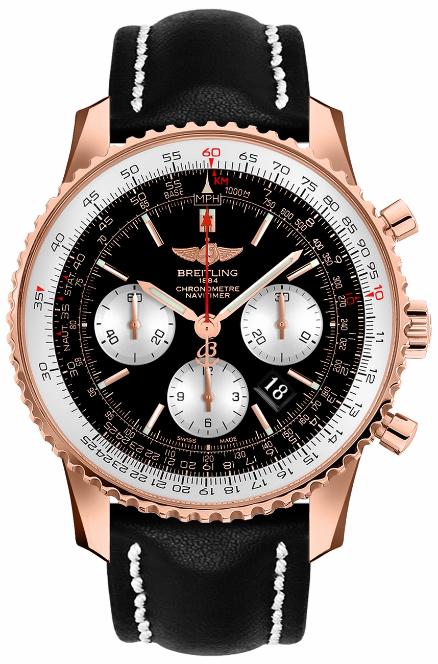 Breitling Navitimer Self winding Automatic Chronometer Black Mens Watch RB012721-BD10-442X 