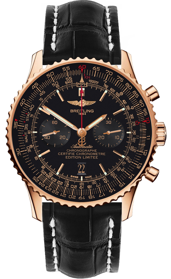 Breitling Navitimer Self winding Automatic Chronometer Black Mens Watch RB012824-BE20-760P 
