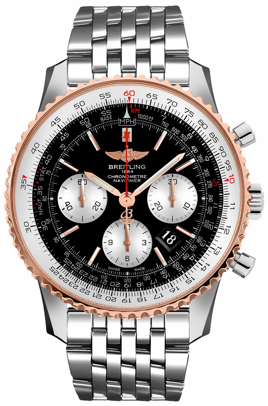 Breitling Navitimer Self winding Automatic Chronometer Black Mens Watch UB012721-BE18-453A 
