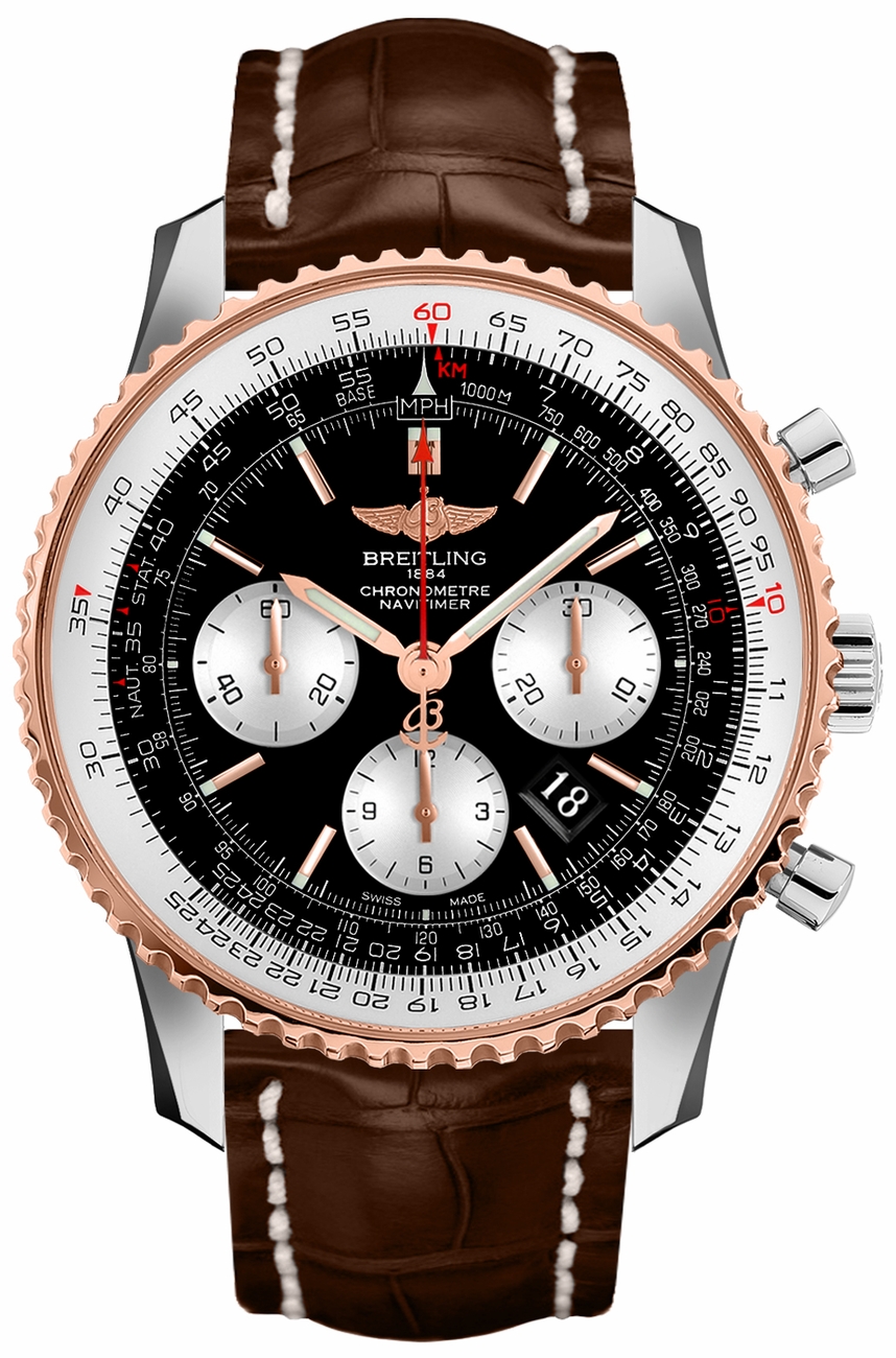 Breitling Navitimer Self winding Automatic Chronometer Black Mens Watch UB012721-BE18-756P 