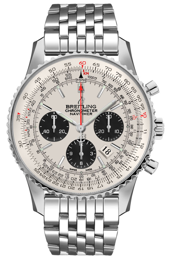 Breitling Navitimer Self winding Automatic Silver Mens Watch AB0121211G1A1 