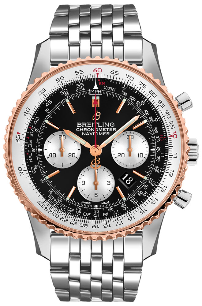 Breitling Navitimer Self winding Automatic Black Mens Watch UB0127211B1A1 