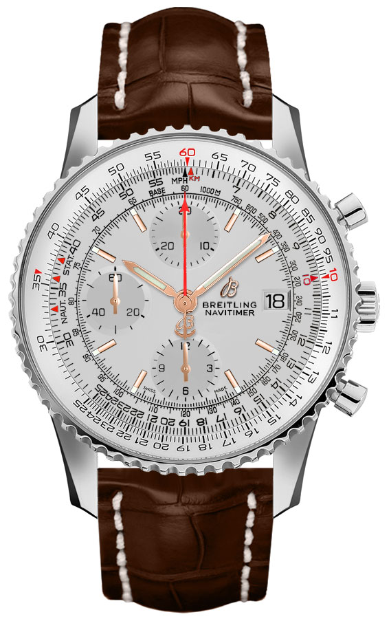 Breitling Navitimer Self winding Automatic Silver Mens Watch A1332412-G834-739P 