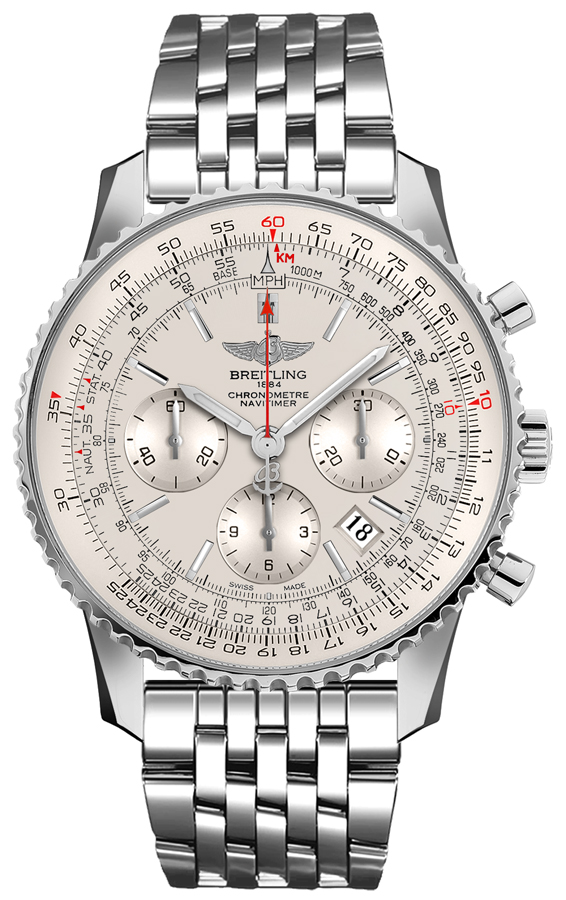 Breitling Navitimer Silver Mens Watch AB012312-G756-447A 