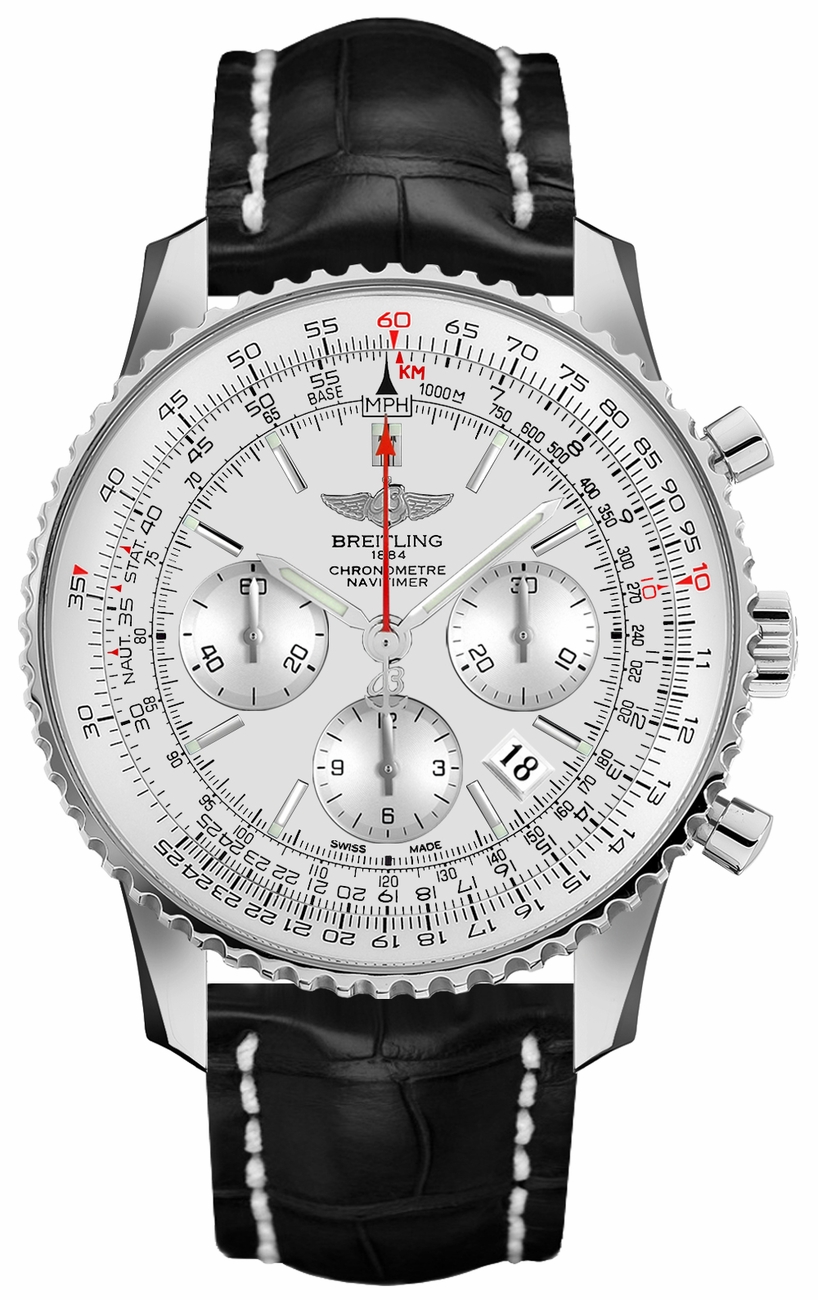 Breitling Navitimer Self winding Automatic Chronometer Silver Mens Watch AB012312-G756-743P 