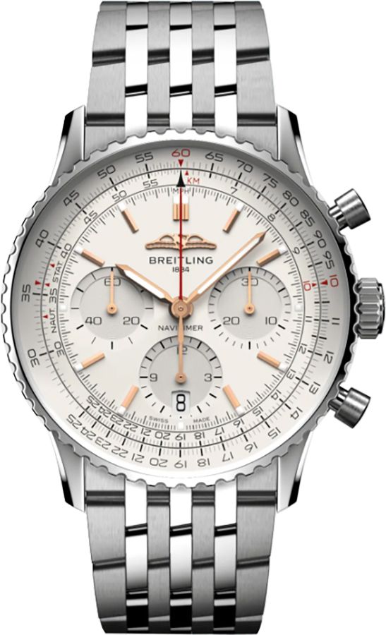 Breitling Navitimer Self Winding Automatic Silver Mens Watch AB0139211G1A1 
